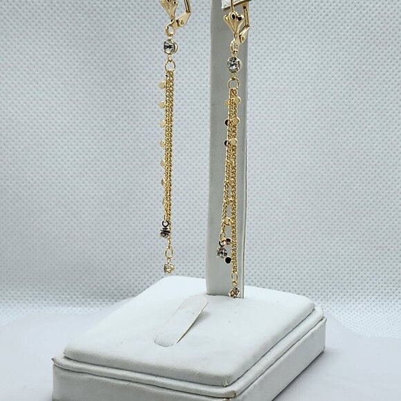 Brand New Brazilian 18k Gold Filled Beaded Gemstone Earrings - Picture 2 of 5